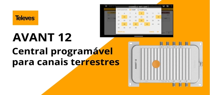 Central programável AVANT 12 da TELEVES