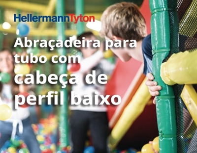 Abraçadeiras para tubo com cabeça de perfil baixo da Hellermann Tyton